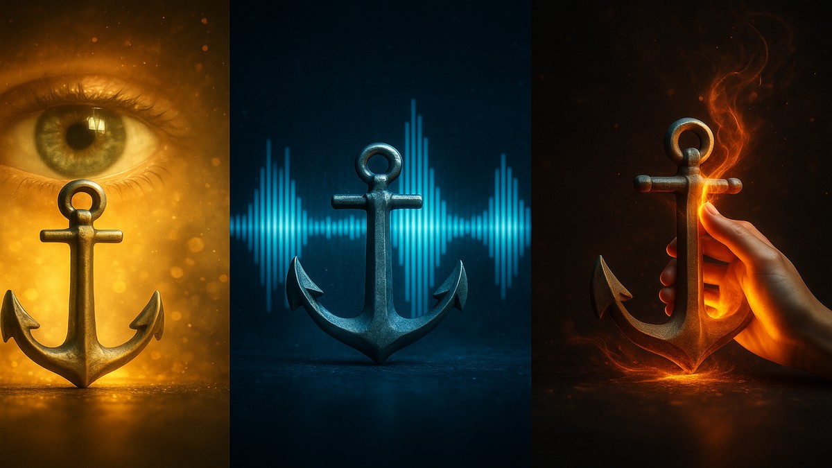 Tipos de anclaje en PNL: visual, auditivo y kinestésico — cómo crear cada tipo y cuándo usarlos